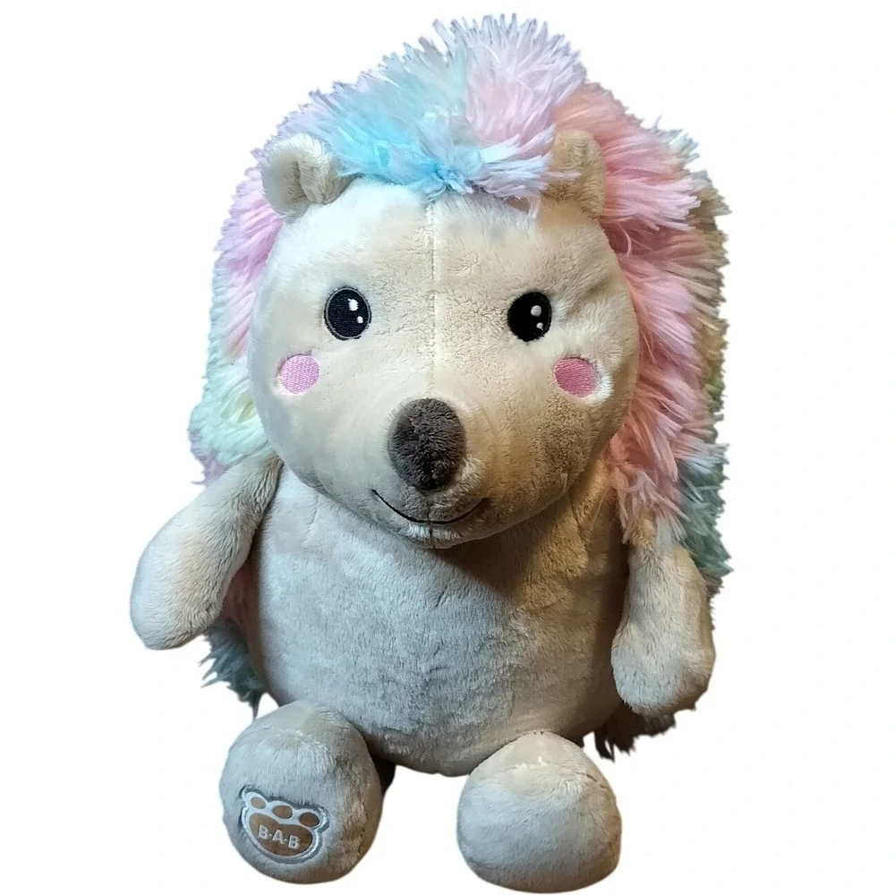 Build-A-Bear Cool‎ Quills Hedgehog 16 in Embroidered Pink Cheeks, Tie Dye Fur